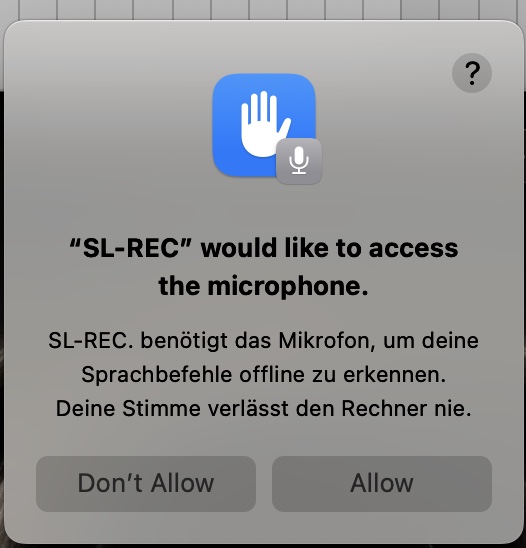 macOS Mikrofon-Erlauben-Dialog